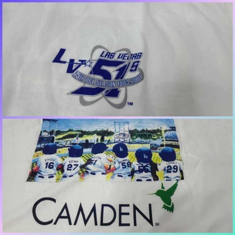 Las Vegas 51s Camden Living Excellence Gildan Mens T-Shirt White 100% Cotton XL